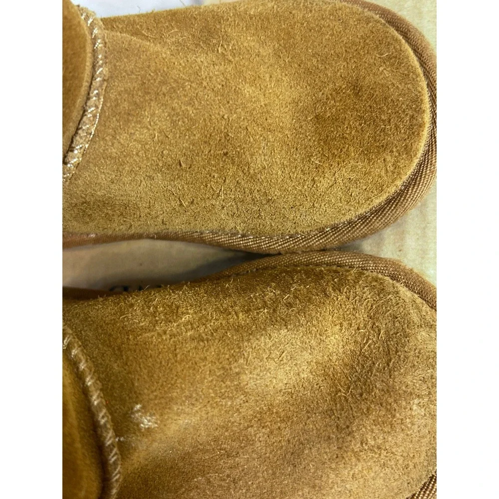 Koolaburra by UGG Victoria Boot 6 Chestnut Brown Suede Bow Toddler Kids